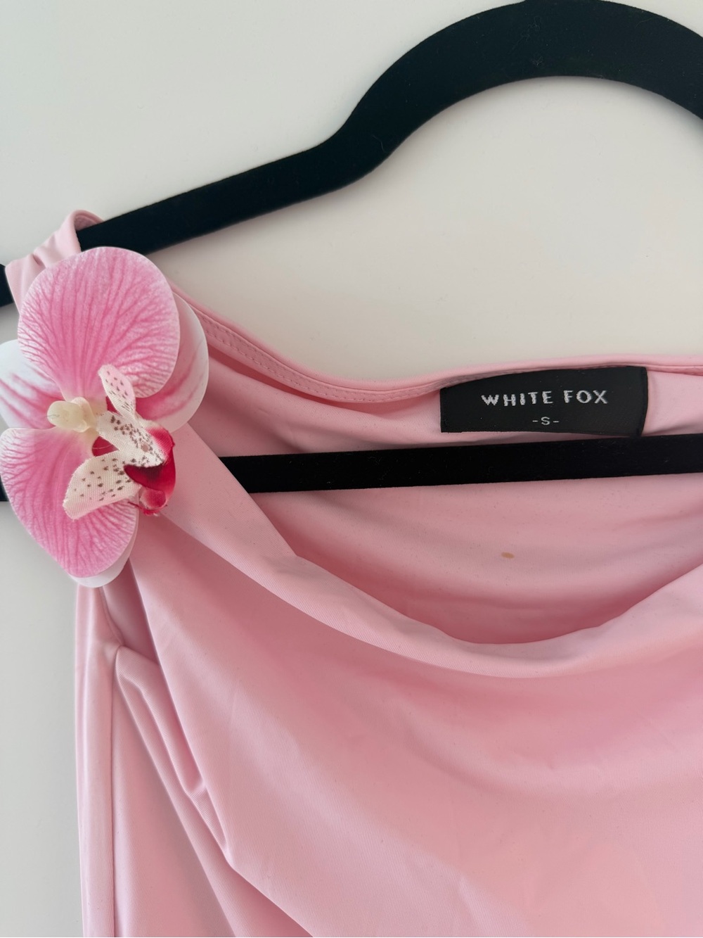 White Fox Boutique Pink Draped Cowl Neck Tank Top
